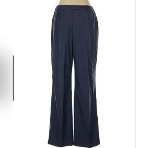 Nicole By Nicole Miller Navy Blue Pinstripe Wide-Leg Pants
